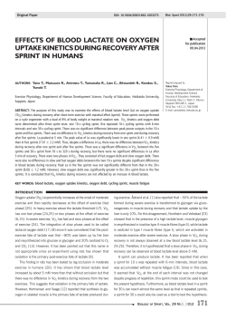 EFFECTS OF BLOOD LACTATE ON OXYGEN