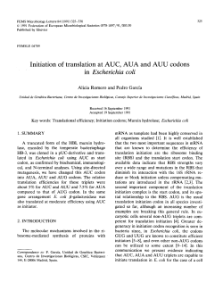 Initiation of translation at AUC, AUA and AUU codons in Escherichia