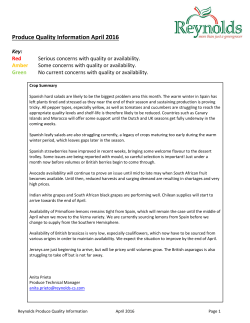 Produce Quality Information April 2016