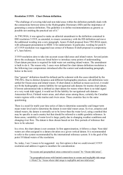 Resolution 3/1919: Chart Datum definition. &ldquo;The challenge of