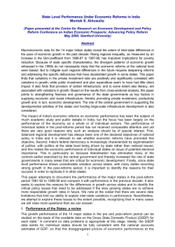 State Level Performance Under Economic Reforms