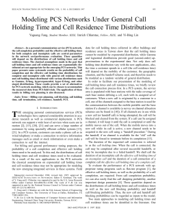 Modeling PCS Networks Under General Call Holding Time And Cell