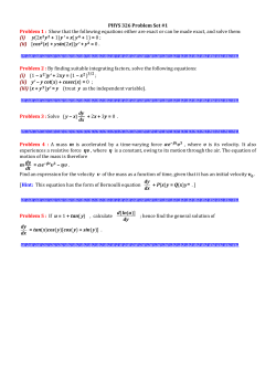 PHYS 326 Problem Set #1 Problem 1 : Show that the following