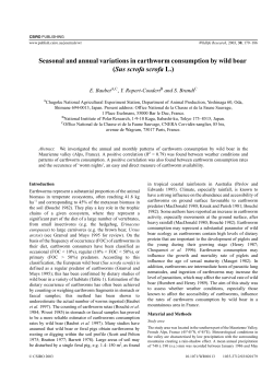 Seasonal and annual variations in earthworm consumption by wild