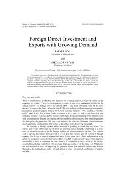 Foreign Direct Investment and Exports with Growing Demand