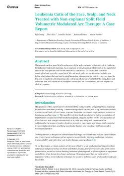 Leukemia Cutis of the Face, Scalp, and Neck Treated with Non
