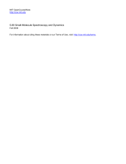 5.80 Small-Molecule Spectroscopy and Dynamics