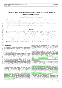 Dust and gas density evolution at a radial pressure bump in