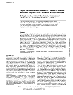 Crystal Structure of the Cysteine-rich Domain of Mannose