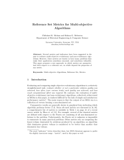 Reference Set Metrics for Multi-objective Algorithms