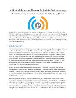 A City Club Report on Measure 94: Judicial