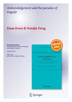 Acknowledgement and the paradox of tragedy