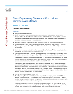 Cisco Expressway Series and Cisco Video Communication