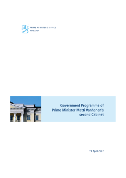 Government Programme of Prime Minister Matti