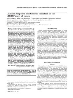Lithium response and genetic variation in the CREB family of genes