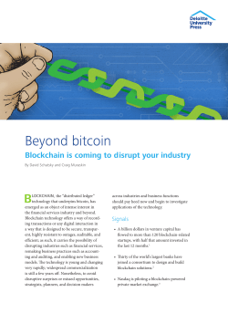 Beyond bitcoin - Deloitte University Press
