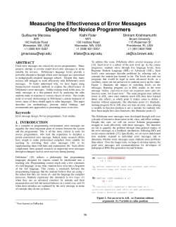 Measuring the Effectiveness of Error Messages Designed for Novice