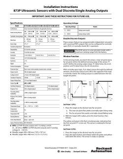 873P Ultrasonic Sensors with Dual Discrete/Single Analog Outputs