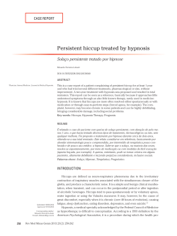 Persistent hiccup treated by hypnosis