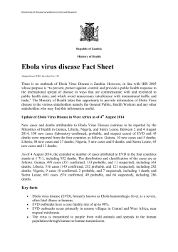 Ebola virus disease Fact Sheet