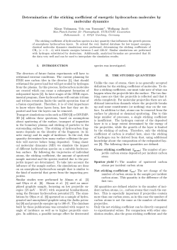 Determination of the sticking coefficient of energetic