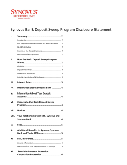 Synovus Bank Deposit Sweep Program Disclosure Statement