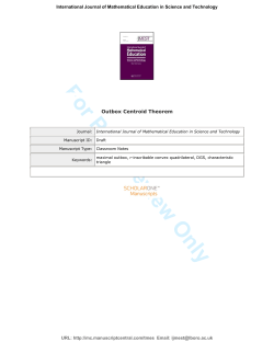 For Peer Review Only - Mathematics and Mathematics Education