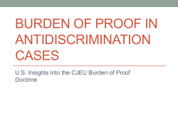Burden of Proof in antidiscrimination cases