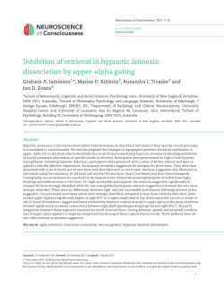 Inhibition of retrieval in hypnotic amnesia