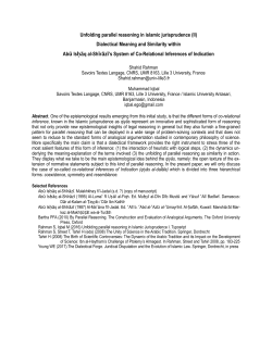 Unfolding parallel reasoning in islamic jurisprudence (II)