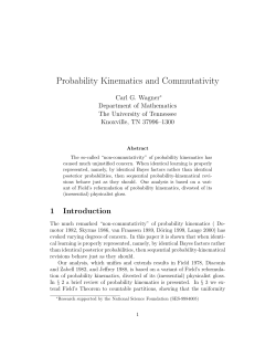 Probability Kinematics and Commutativity