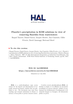 Fluorite`s precipitation in KOH solutions in view of removing