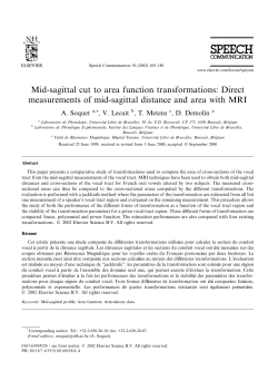 Mid-sagittal cut to area function transformations: Direct