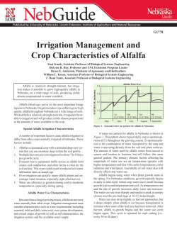 Irrigation Management of Alfalfa - Soil, Crop and More Information