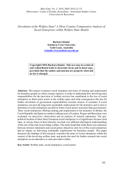 Devolution of the Welfare State? A Three Country Comparative