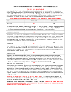 HOW TO VOTE LIKE A CATHOLIC -‐