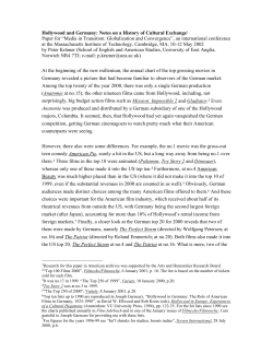 Hollywood and Germany - MIT Comparative Media Studies/Writing