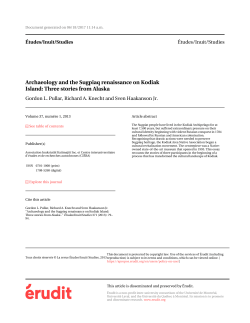 Archaeology and the Sugpiaq renaissance on Kodiak Island