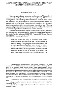 Assassinating Saddam Hussein - Open Access Journals at IUPUI