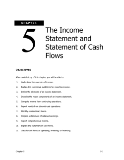 The Income Statement and Statement of Cash Flows
