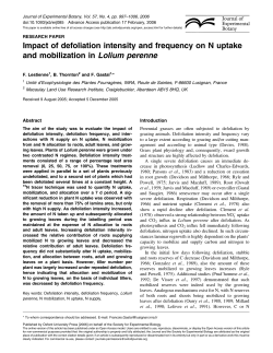 Impact of defoliation intensity and frequency on N