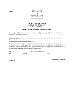 Manufacturing Scientific Pursuits Permit Application