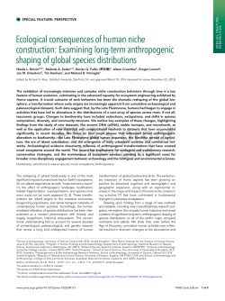 Ecological consequences of human niche construction: Examining