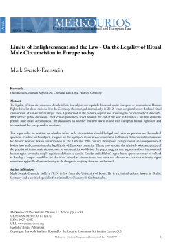 Limits of Enlightenment and the Law - On the Legality of Ritual Male