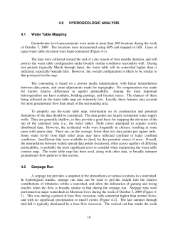 18 4.0 HYDROGEOLOGIC ANALYSIS 4.1 Water Table Mapping
