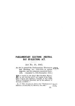 PARLIAMENTARY ELECTIONS (NEUTRAL BAY
