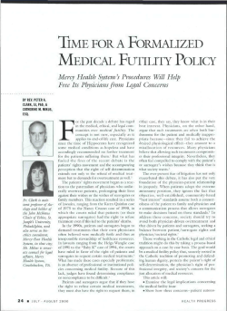 time for a formalized medical futility policy