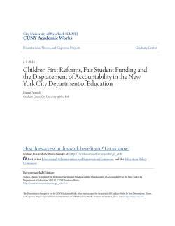Children First Reforms, Fair Student Funding and the Displacement