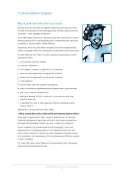 FUNdamental Game Strategies Making effective links with local clubs