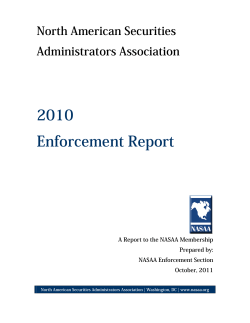 2010 Enforcement Report - North American Securities